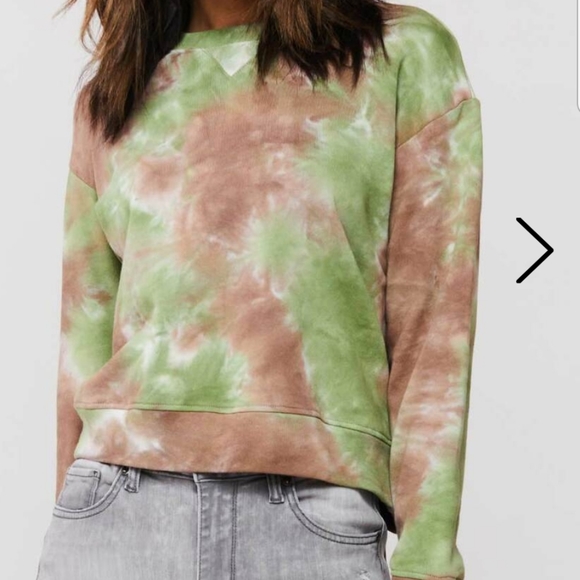 Jak & Rae Leyton Olive Brown Tie Dye Sweatshirt Size M NWT - Picture 1 of 9